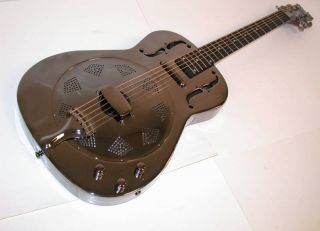 Dean Resonator Thin Body A/ E Guitar, Black Chrome, Piezo Electronics