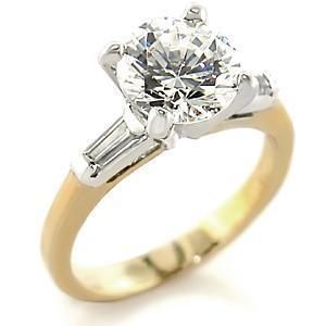 CARAT GOLD EP ROUND CZ SOLITAIRE ENGAGEMENT RING SIZE 5 6 7 8 9 10
