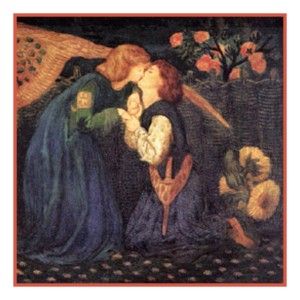 Pre Raphaelite Dante Rossetti The Lovers Greeting Counted Cross Stitch
