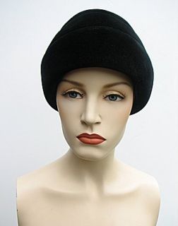60s Ladies Black Darcel Hat Honeycomb 22 France 795