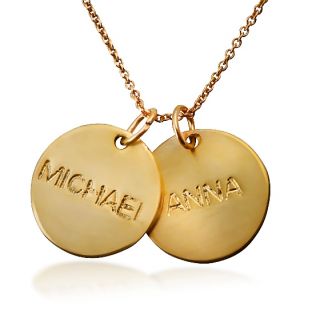 Personalized 18K Gold Plated Circle 2 Names Necklace
