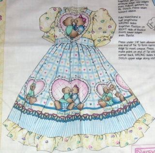 Daisy Kingdom Sweetheart Bears Doll Dress Fabric Panel