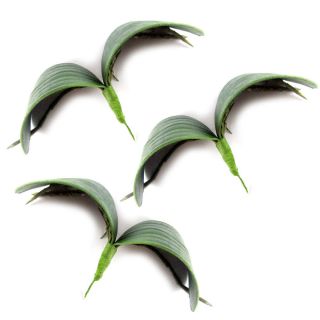 3X Artificial Green Flower Orchid Leaves Decorative Potted plant