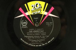 33 LP Record Darryl F Zanucks The Longest Day WWII Soundtrack FXG 5007
