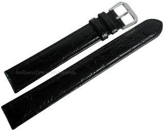 18mm DeBeer Black Extra Long XL Alligator Calfskin Watch Band