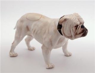 Large Royal Doulton Imposing White English Bulldog Porcelain Figurine