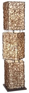 Modern Contemporary Rattan Table Floor Lamp Accent