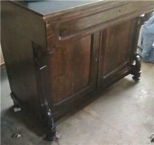 Antique Mahogany Desk Davenport Drawer Cabinet Original Key Railroad