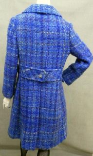 Fab Vtg Mod 50s 60s Nubby Wool Plaid Womens Winter Fashionable Coat