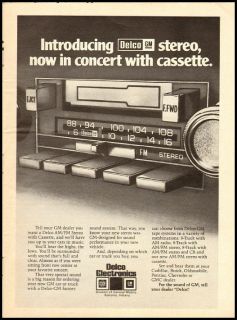 1978 Vintage Ad for Delco Car Cassette and Radio 197