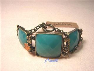 Lucky Brand Crane in Bamboo Grove Blue Crystal Toggle Clasp Bracelet
