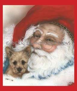 Norwich Terrier Dog Christmas Art Note Cards Artist Darcie Olson Darci