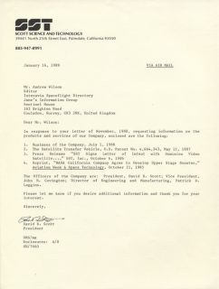 DAVID SCOTT Typed Letter Signed NASA Apollo 15 Autograph Document Neil