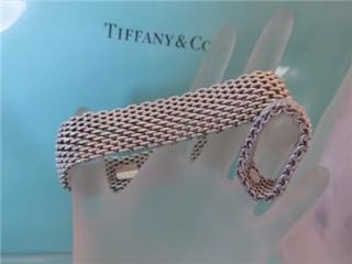 Estate Tiffany Co Somerset Mesh Sterling Silver Bracelet Ring