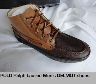  Ralph Lauren 81613964214J Delmont Tan Briar Leather Shoes New