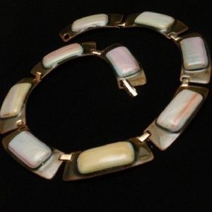 Kay Denning Enamel Collar Necklace Vintage Super Nice