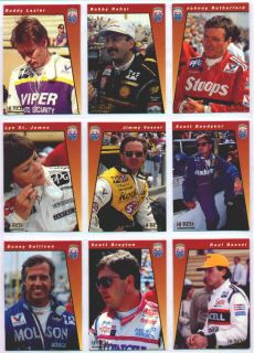 Indy 500 Racing Greats 36 Trading Cards Complete Set Mint