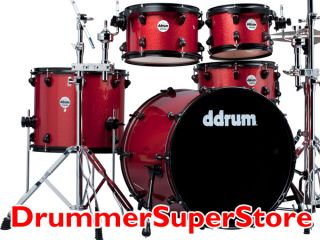 ddrum Journeyman Drum Set Red Sparkle Player 5pc Kit with Hardware
