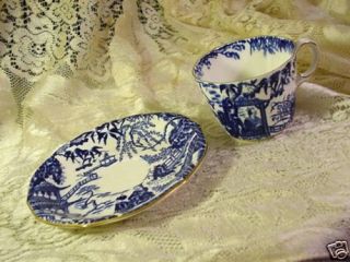 Royal Crown Derby Cup and Saucer Blue Mikado England