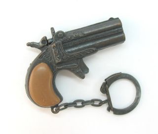 Vintage Derringer Small Black Pistol Toy Keychain