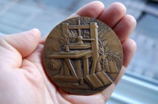 Johannes Gutenberg Bronze Medal Leon Deschamps Stunning