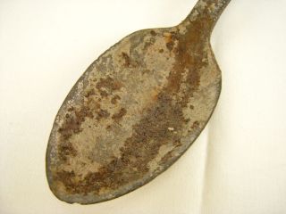 Large Metal Iron Forged Soup Spoon Primitive Vintage