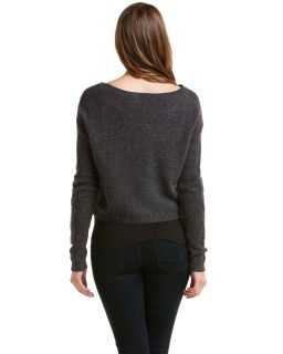 Design History Chrome Heather Cable Crop Cashmere Sweater