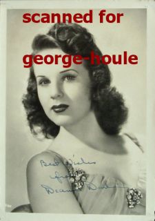 DEANNA DURBIN   5x7   VTG   SIGNED   MADE ABOUT MUSIC   THAT CERTAIN