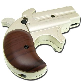 Pistol Derringer Windproof Cigarette Lighter 2 Flame Double Barrel