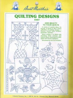 description aunt martha s 8 x 11 package of quilting designs 3367 a