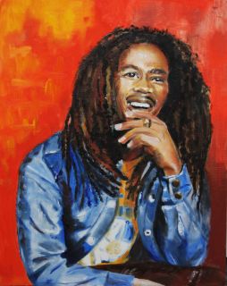  Oil Painting 16x20 Bob Marley Rasta Man New L Art by Debi Day