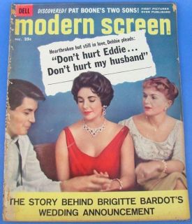 Vintage Modern Screen Magazine Dec 1958 Debbie Liz