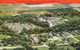 MI Marys City of David, Benton Harbor St Joseph Michigan Old Postcard