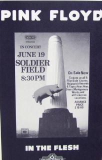 Pink Floyd Soldier Field 1977 Concert Poster Print RARE