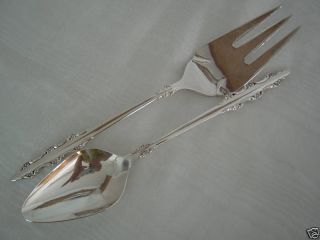International Deep Silver Empress Serving Spoon & Fork