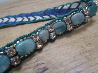 deepa gurnani bnwt green crystal jewel headband