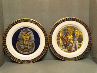 DECORATIVE PLATE 2 PLATES THE TREASURES OF TUTANKHAMUN FIRST ISSUE