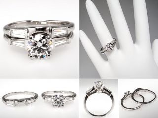 VVS2 Diamond Engagement Ring Wedding Set Platinum skudia1027