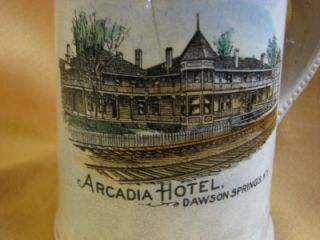Arcadia Hotel Dawson Spring KY 1914 Advertising Mug