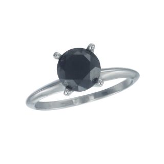  brilliant cut black diamond solitaire ring engagement style in 14k