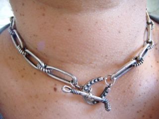 Dian Malouf Sterling Silver Horse Whip Horseshoe Bold Chunky Necklace