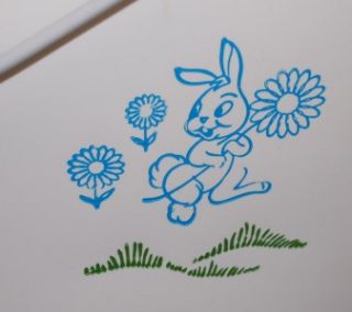 Retro Darling Bunny Rabbit Diaper Pail Mint Never Used Vintage