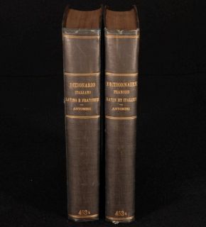 1770 2vol Dictionnaire Dizionario Italian Latin French