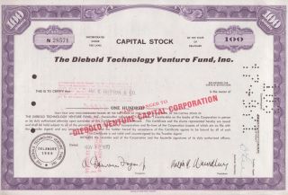 The Diebold Technology Venture Fund Inc Stock Certificate