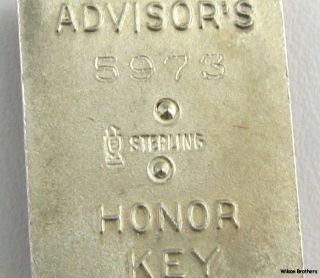 Demolay Masonic Sterling Silver Silver Red Advisors Honor Key Charm