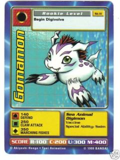 Digimon Trading Card 1999 Bandai Gomamon Game Card