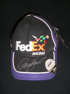Denny Hamlin Fed EX Pit Hat Autograph