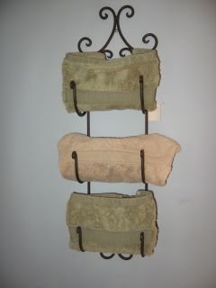 Tuscan Wrought Iron Wall Wine Rack Shelf Towel Holder