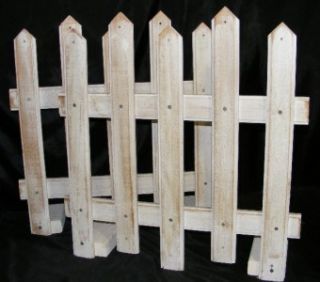 of 2 White Painted Wooden Decorative Picket Fence 22 1/2 Wide Pieces