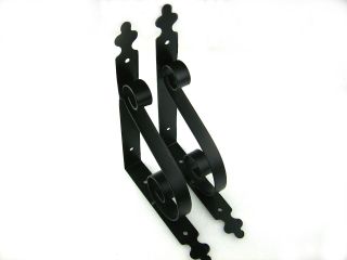 pair of iron decorative wall shelf brackets brace